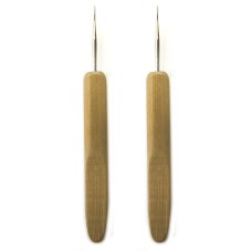 HAND® Set of 2 Natural Bamboo Handle Extra Small Crochet Hooks 0.75 mm