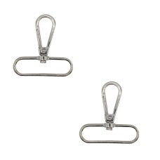 Pack of 2 Large 60x60mm Silver Tone Metal Swivel Clasps for Keychains, Handbag Straps, Lanyards, DIY Crafts – Rotating Clasps for Sewing and Bag Making, Takes a Strap 50mm Wide