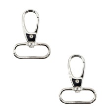Pack of 2 Gloss Silver Tone Oval Ring Swivel Clasps 58x45mm, Take a Strap up to 38mm – Heavy Duty, Multipurpose for DIY Crafts, Bags, Straps, Keychains