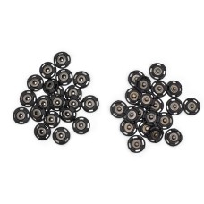 126/D17 19mm Black Inner Clip Sew-in Buttons Snap Fasteners for Coats, Bags, Trousers, Etc - 20 sets