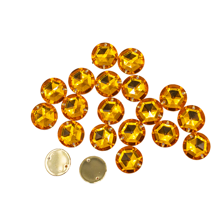 20pcs W-6 Round Acrylic Flat Back Rhinestones with 2 Holes, 12mm Sewing Acrylic Beads – Flatback Gems for DIY Crafts, Sewing, Embellishments & Decoration - Amber Gold 20pcs W-6 Round Acrylic Flat Back Rhinestones with 2 Holes, 12mm Sewing Acrylic Beads – Flatback Gems for DIY Crafts, Sewing, Embellishments & Decoration - Amber Gold