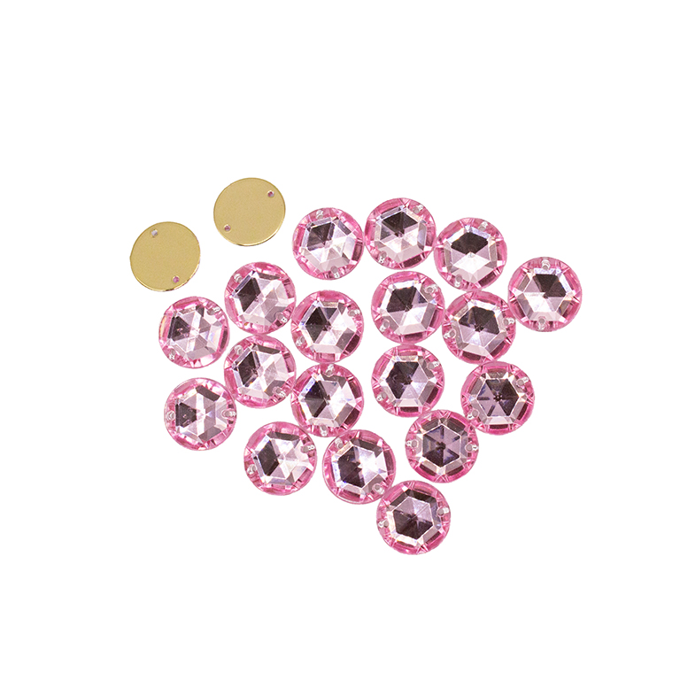 20pcs W-21 Round Acrylic Flat Back Rhinestones with 2 Holes, 12mm Sewing Acrylic Beads – Flatback Gems for DIY Crafts, Sewing, Embellishments & Decoration - Pink 20pcs W-21 Round Acrylic Flat Back Rhinestones with 2 Holes, 12mm Sewing Acrylic Beads – Flatback Gems for DIY Crafts, Sewing, Embellishments & Decoration - Pink