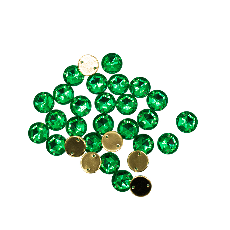30pcs W-11 Round Acrylic Flat Back Rhinestones with 2 Holes, 10mm Sewing Acrylic Beads – Flatback Gems for DIY Crafts, Sewing, Embellishments & Decoration - Emerald Green 30pcs W-11 Round Acrylic Flat Back Rhinestones with 2 Holes, 10mm Sewing Acrylic Beads – Flatback Gems for DIY Crafts, Sewing, Embellishments & Decoration - Emerald Green