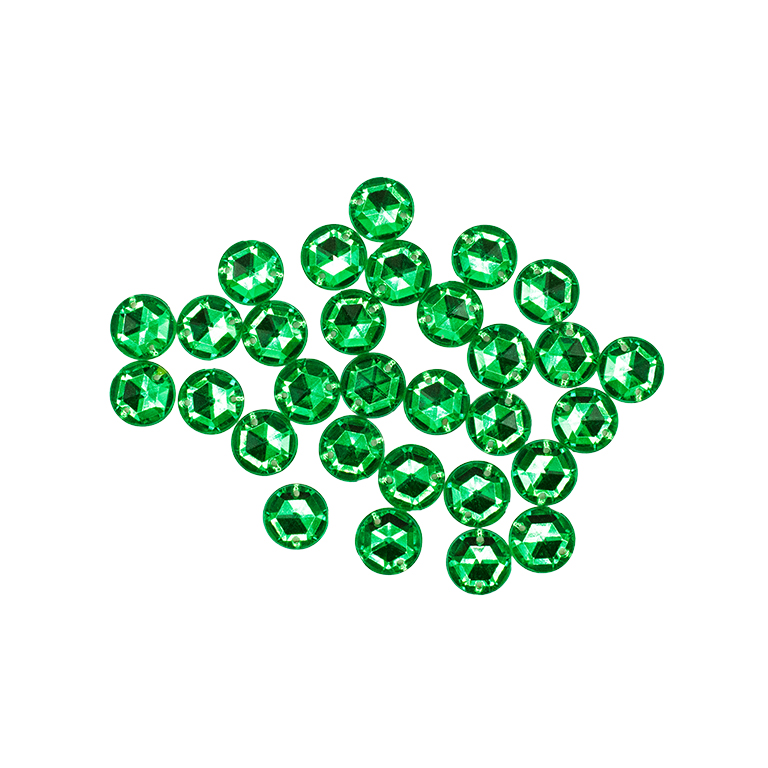 30pcs W-11 Round Acrylic Flat Back Rhinestones with 2 Holes, 10mm Sewing Acrylic Beads – Flatback Gems for DIY Crafts, Sewing, Embellishments & Decoration - Emerald Green 30pcs W-11 Round Acrylic Flat Back Rhinestones with 2 Holes, 10mm Sewing Acrylic Beads – Flatback Gems for DIY Crafts, Sewing, Embellishments & Decoration - Emerald Green