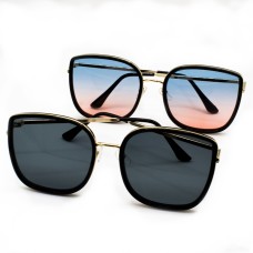 No.017 Pack of 2 New Korean Style Women's Polarized Sunglasses Retro Square Classic Large Frame Glasses Unisex Uv400 Protection - Choice of Colours
