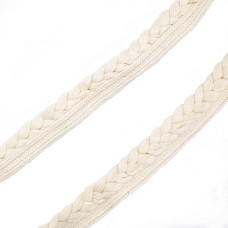 BRT27L Cotton Cream with Plait Edge Sew in Pipe Trim - 23mm wide appx 3 metres
