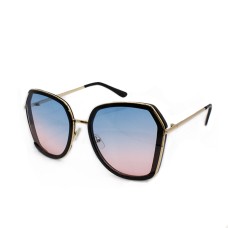 No.389 Women's Polarized Sunglasses – Large Metal Frame, UV400 Protection, Stylish Glasses for Vacation, Outdoor Sports & Commuting - Blue and Pink Shade