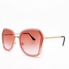 No.389 Women's Polarized Sunglasses – Large Metal Frame, UV400 Protection, Stylish Glasses for Vacation, Outdoor Sports & Commuting - Pink Shade