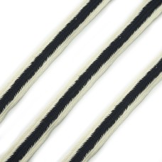 HAND® Black and Cream Cotton Flat Rope for Garment Embellishment etc - 5 metres x 18 mm