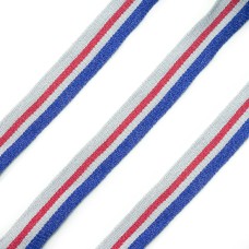 HAND® Red Blue and Grey Flat Rope for Garment Embellishment etc - 5 metres x 25 mm