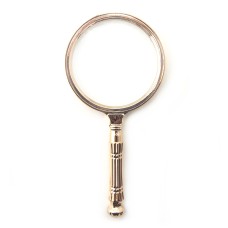 HAND® LT-1890 Magnifying Glass with 85 mm Diameter Glass Lens 10 x - Total Length 20 cm - Rose Gold Tone Handle