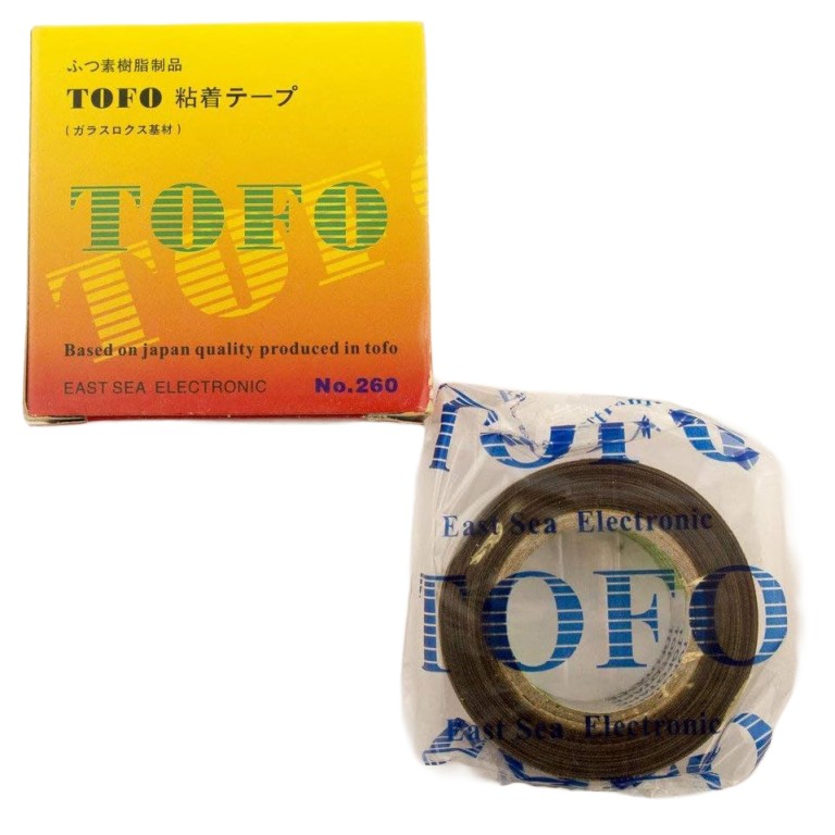 Nitto Denko- TOFOFLON Adhesive Tape- PTFE Coated Fiberglass Fabric With Silicone Adhesive, Brown- 10m Nitto Denko- TOFOFLON Adhesive Tape- PTFE Coated Fiberglass Fabric With Silicone Adhesive, Brown- 10m