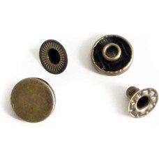 633 4-part Plain Flat Top Press Stud Buttons - pack of appx 210g (633 Silver)