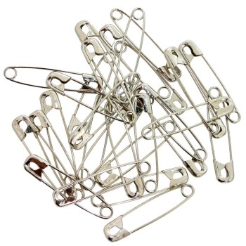 Silver Safety Pins, 32mm (Size 1), 100-Count